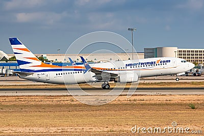 Smartwings Boeing 737 airplane at Palma de Mallorca Editorial Stock Photo