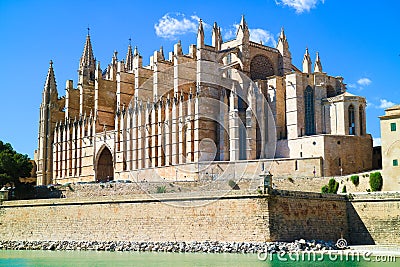 Palma de Mallorca, Spain. La Seu - the famous medieval gothic ca Stock Photo