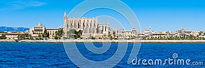 Palma de Mallorca, Spain. La Seu - the famous medieval gothic ca Stock Photo