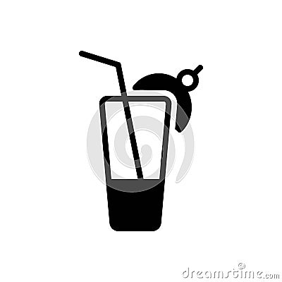 Black solid icon for Palmer, cocktail and drink Vector Illustration