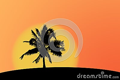 Palmtree silhouette Stock Photo