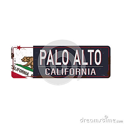 Palo Alto , California, road sign vector illustration, road table, USA city Vector Illustration