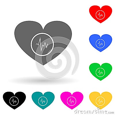 palpitation multi color style icon. Simple glyph, flat vector of human parts icons for ui and ux, website or mobile application Stock Photo