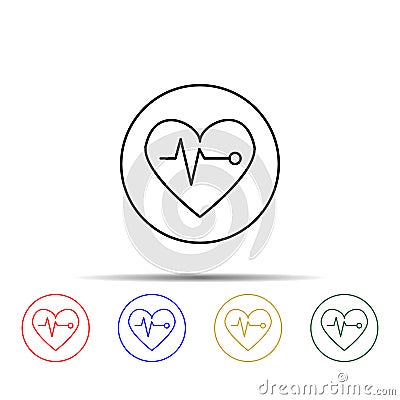 palpitation multi color style icon. Simple thin line, outline vector of sciense icons for ui and ux, website or mobile application Stock Photo