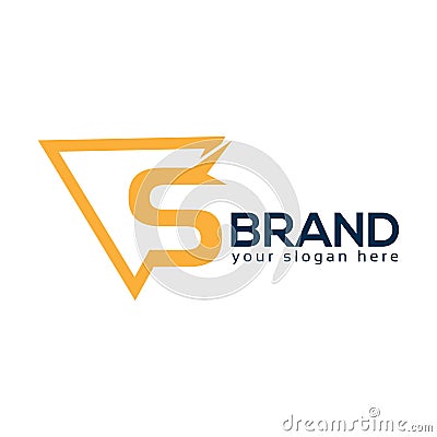 S Letter Triangle Logo. Vector Illustration on white background Vector Illustration