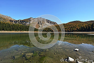 Palu lake in autumn - Mountains of Valmalenco, Valtellina, Italy Stock Photo