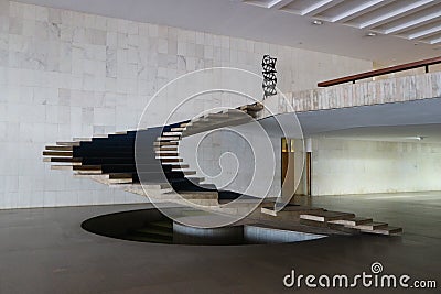 Curved staircase in Itamaraty Palace Editorial Stock Photo