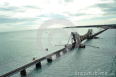 Pamban Bridge Stock Photo