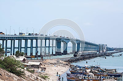 Pamban bridge in tamilnadu india Editorial Stock Photo