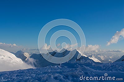 Pamir mountains cold snow ice glacier wall Stock Photo