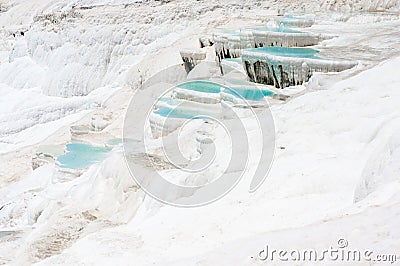 Pamukkale in Turkey - natural travertine pools Stock Photo