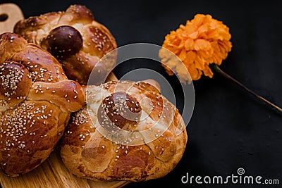 Pan de Muerto Mexico, Mexican sweet Bread during Day of the Dead festivities Stock Photo