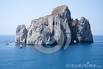 Pan di Zucchero rocks in the sea, in Masua (Nedida), Sardinia. D Stock Photo