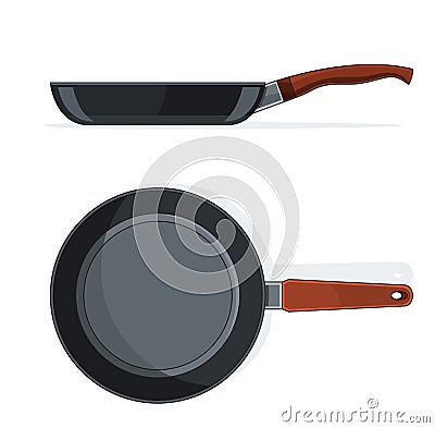 Pan with handle Vector Illustration