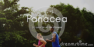Panacea Cure Diseases Health People Graphic Concept Stock Photo