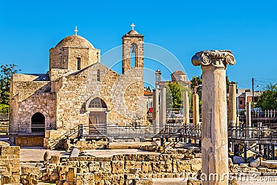 Panagia Chrysopolitissa Basilica in Paphos Stock Photo