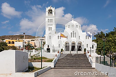 Panagia Mesani Church, Emporio, Santorini, Greece Stock Photo