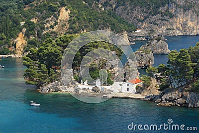 Panagias island in Parga Greece Stock Photo