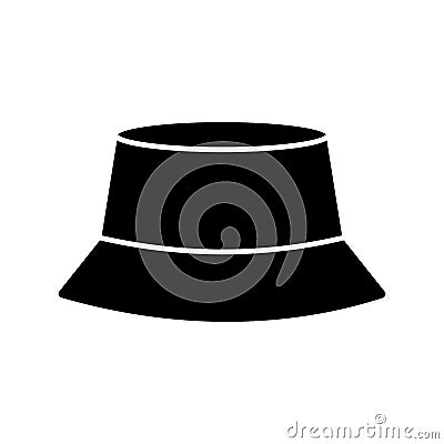 Black panama icon. Stylish headdress on a white background for. Fashion accessory. Vector Illustration