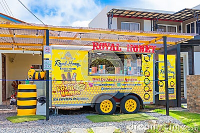 Panama Boquete resale of honey in an equipped caravan Editorial Stock Photo