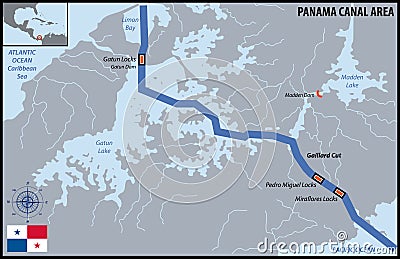 Panama Canal Area Vector Illustration