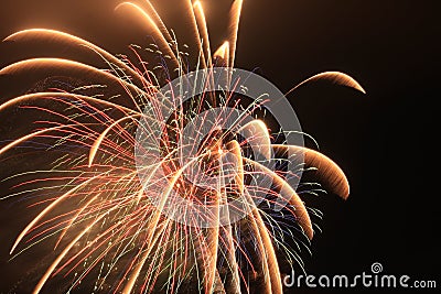 Panama City Beach florida Fireworks time lapse celebration pyrotechnics Stock Photo