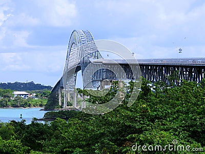 View of the Bridge of the Americas in Panama City Stock Photo