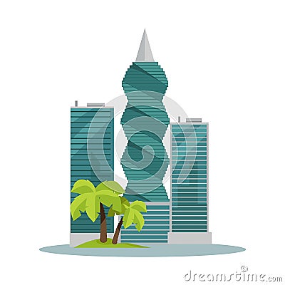 Panama-City Buildings Flat Vector Illustration Vector Illustration