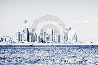 Panama City coastal view skyline of business district Editorial Stock Photo