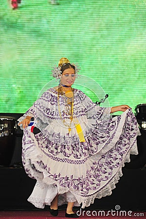 PANAMA CITY, PANAMA folklore dances in traditional costume at the carnival in the streets of panama city panama Editorial Stock Photo