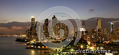 Panama City Panama at night Stock Photo