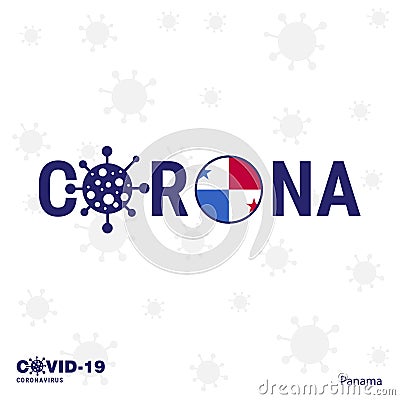 Panama Coronavirus Typography. COVID-19 country banner Vector Illustration