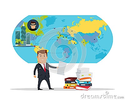 Panama Documents Concept Flat Vector Illustration Vector Illustration