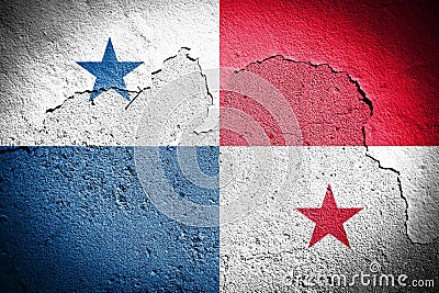 Panama flag on cracked wall Stock Photo