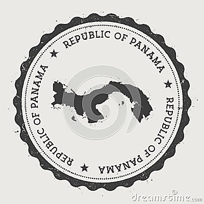 Panama hipster round rubber stamp with country. Vector Illustration