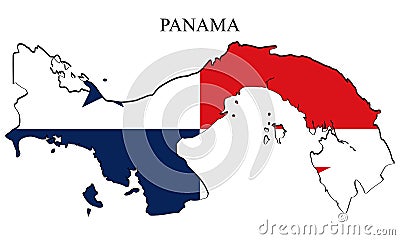 Panama map vector illustration. Central America. America Vector Illustration