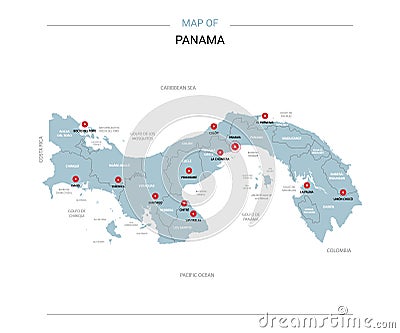 Panama map vector with red pin Vector Illustration