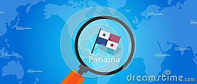 Panama map world location flag Vector Illustration