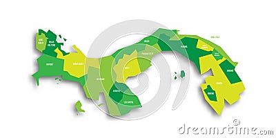 Panama political map of administrative divisions Vector Illustration