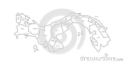 Panama political map of administrative divisions Vector Illustration