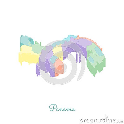 Panama region map: colorful isometric top view. Vector Illustration