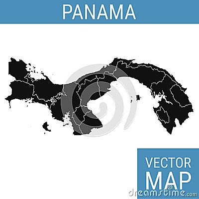 Panama vector map with title Vector Illustration