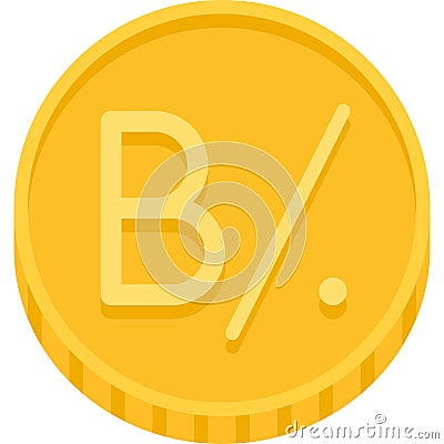 Panamanian balboa coin, one of the official currencies of Panama Vector Illustration