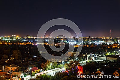 Panarama night Karaganda. Kazakhstan Stock Photo