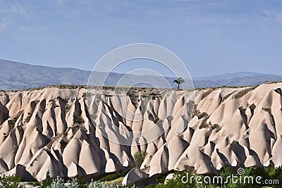 A panaramic view of Cappadocia near Goreme Stock Photo