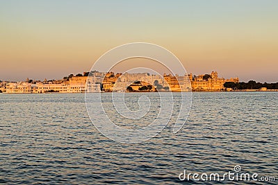 Panaromic view of the Udaipur City Palace Stock Photo