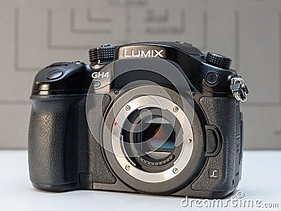 Panasonic Lumix DMC-GH4 mirrorless camera Editorial Stock Photo