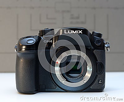 Panasonic Lumix DMC-GH4 mirrorless camera Editorial Stock Photo