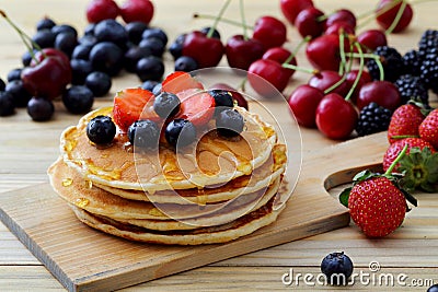 Pancake Berries Strawberry Stock Photo