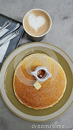 Pancake with coffee Stock Photo